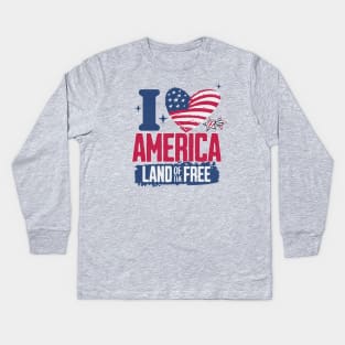 I Love America Kids Long Sleeve T-Shirt